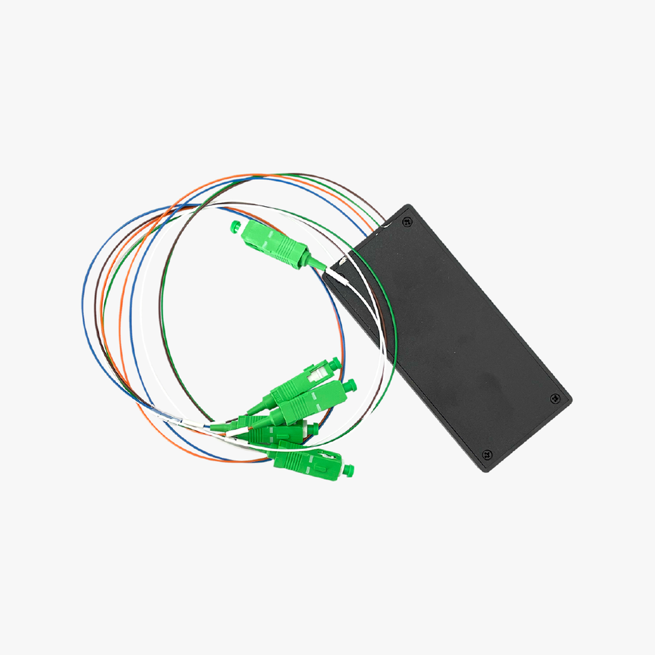 Splitter Ottico SC/APC 1:4 con Cassetta ABS per Reti FTTH